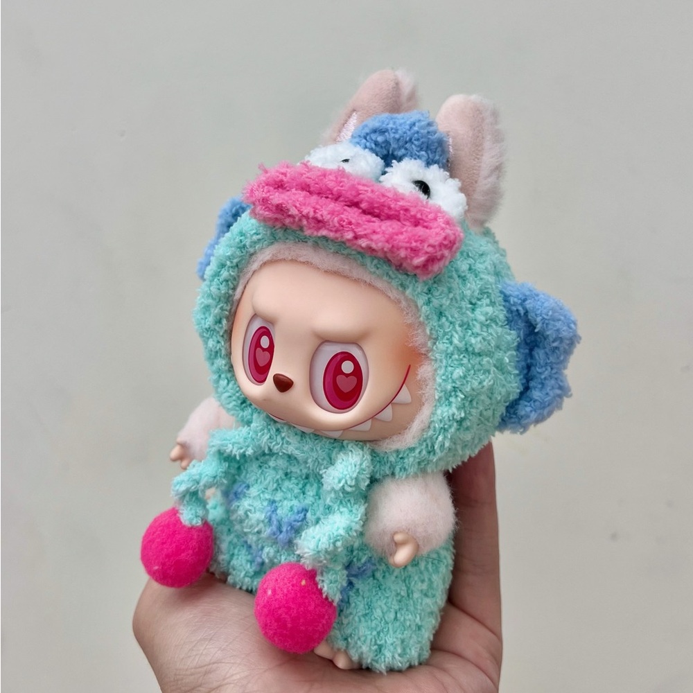 Cartoon Fish Pop Mart Labubu Clothing Set for Bag Charm Doll